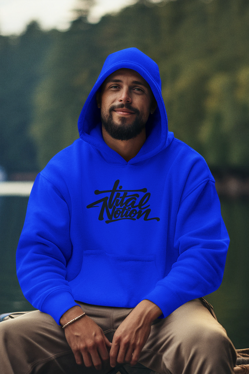 Hoodie white/blue